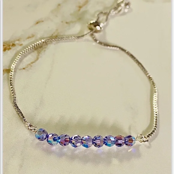 COPY - Tanzanite Swarovski crystal bracelet sparkly - Picture 3 of 4